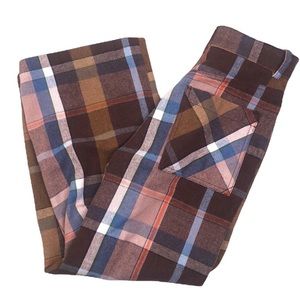 Urban outfitters high rise windowpane plaid wool blend wide leg pants 4